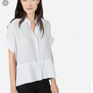 Everlane Silk Short Sleeve Square Shirt